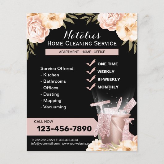 Moderne schoonmaakmaden voor het huis Classy Flora Flyer (Voorkant)