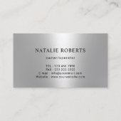 Moderne schoonmaakmaid Service Elegant Silver Visitekaartje (Achterkant)