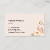 Moderne schoonmaakservice Blush Pink Floral Maid Visitekaartje (Achterkant)