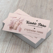 Moderne schoonmaakservice Blush Pink Visitekaartje