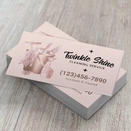 Moderne schoonmaakservice Blush Pink Visitekaartje