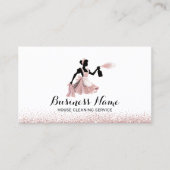 Moderne schoonmaakservice Roos Gold Glitter Visitekaartje (Voorkant)