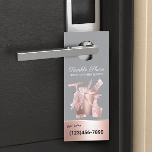 Moderne schoonmaakservice Roos Gold Huishouding Deurhanger