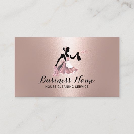 Moderne schoonmaakservice voor huizen Trendy Roos Visitekaartje (Voorkant)