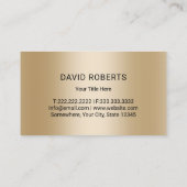 Moderne schoonmaakservice voor huizen zwart en gou visitekaartje (Achterkant)