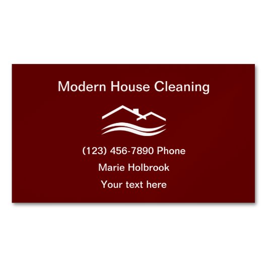 Moderne schoonmaakservice voor lokale kantoren magnetisch visitekaartje (Voorkant)