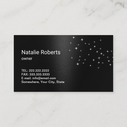 Moderne schoonmaakservice Zilveren Spray Zwart Visitekaartje (Achterkant)