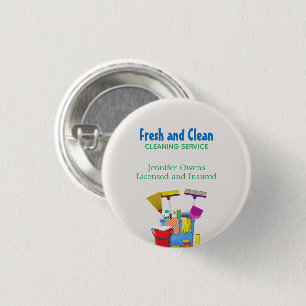 Moderne Schoonmainemmer Huishoudelijke Dienst Ronde Button 3,2 Cm