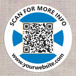 Moderne Schotland QR-code stickers, Schotse vlag Ronde Sticker