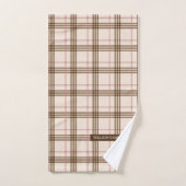 Moderne Schotse tartan beige brown red Bad Handdoek (Handdoek)