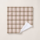 Moderne Schotse tartan beige brown red Bad Handdoek (Wasdoekje)