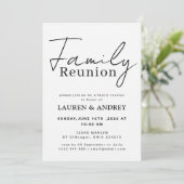 Moderne Schrift Familie Samenkomst Feest Kaart (Staand voorkant)