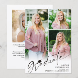 Moderne Schrift Graduate 4 Foto's Aankondiging