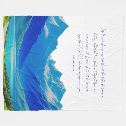 Moderne Schrift Jesaja 54:10 Fleece Deken (Voorkant (Horizontaal))