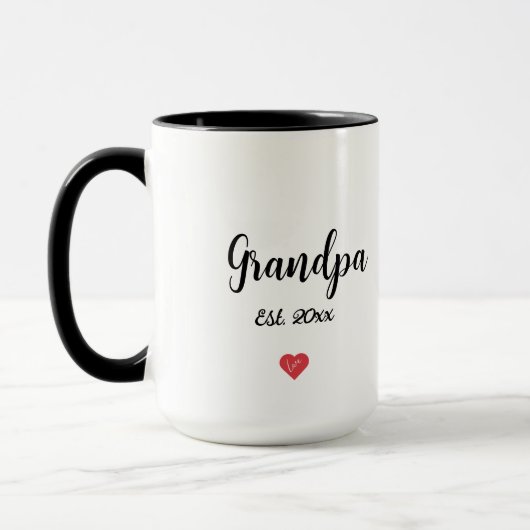 Moderne Schrift Oma Jaar Est Hart 2 Getint Mok (Links)