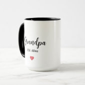 Moderne Schrift Oma Jaar Est Hart 2 Getint Mok (Voorkant links)