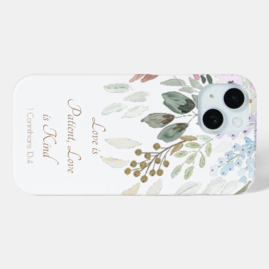 Moderne Schrift Waterverf Bloemen Wit Case-Mate iPhone Case (Achterkant (horizontaal))