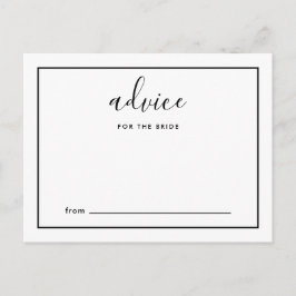 Moderne schriftadviezen voor de bruid in zwart-wit advieskaart