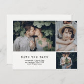 moderne schrijfmachine | 3 Foto Sla de datum op Aankondigingskaart (Voorkant / Achterkant)