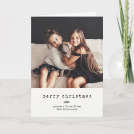 Moderne Schrijfmachine | de Zwart-witte Foto van Feestdagen Kaart