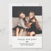 Moderne schrijfmachine | Happy New Year Black Ging Feestdagenkaart (Voorkant)