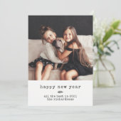 Moderne schrijfmachine | Happy New Year Black Ging Feestdagenkaart (Staand voorkant)