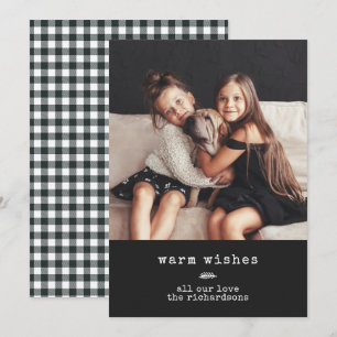 Moderne schrijfmachine   Holiday Foto van Black Gi Feestdagenkaart