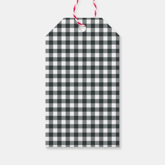 Moderne schrijfmachine | Holiday Photo Black Gingh Cadeaulabel (Achterkant)