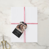 Moderne schrijfmachine | Holiday Photo Black Gingh Cadeaulabel (Met Touw)