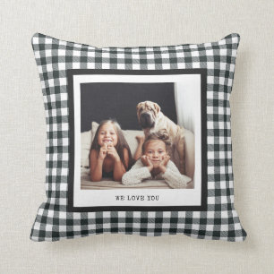 Moderne schrijfmachine   Twee foto's op Black Ging Kussen