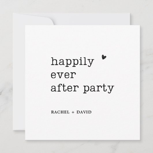 Moderne Schrijfmachine Uit Elopement Trouwreceptie Kaart (Voorkant)