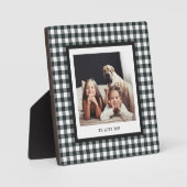 Moderne schrijfmachine | Uw foto op Black Gingham Fotoplaat (Voorkant)