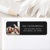 Moderne schrijfmachine | Zwart met foto Etiket (Insitu)