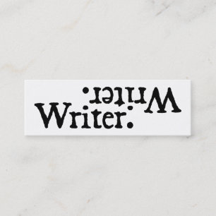 Moderne schrijver omkering minimalistische miniatu mini visitekaartje