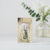 Moderne schuur hout wit madeliefje bloemist visitekaartje (Staand voorkant)