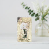 Moderne schuur hout wit madeliefje bloemist visitekaartje (Staand voorkant)