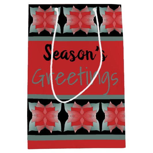 Moderne schuur rood met zwart medium cadeauzakje (Voorkant)