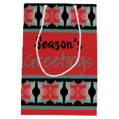 Moderne schuur rood met zwart medium cadeauzakje (Achterkant)