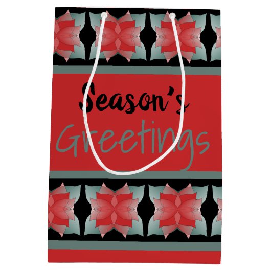 Moderne schuur rood met zwart medium cadeauzakje (Achterkant)