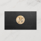 Moderne Schwarz Struktur Gold-Kreis (Imitat) Visitekaartje (Voorkant)