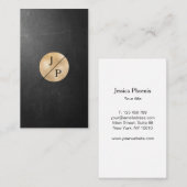 Moderne Schwarz Struktur Gold-Kreis (Imitat) Visitekaartje (Voorkant / Achterkant)