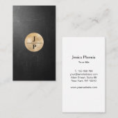Moderne Schwarz Struktur Gold-Kreis (Imitat) Visitekaartje (Voorkant / Achterkant)