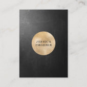 Moderne Schwarz Struktur Gold-Kreis (Imitat) Visitekaartje (Voorkant)
