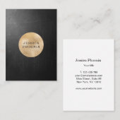 Moderne Schwarz Struktur Gold-Kreis (Imitat) Visitekaartje (Voorkant / Achterkant)