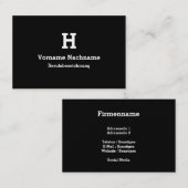 Moderne Schwarze Initialien Vorlage Visitenkarte Visitekaartje (Voorkant / Achterkant)