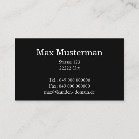 Moderne schwarze Monogramm Visitenkarte Visitekaartje (Achterkant)