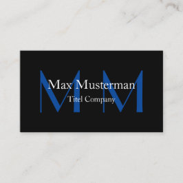 Moderne schwarze Monogramm Visitenkarte Visitekaartje