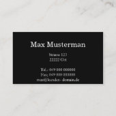 Moderne schwarze Monogramm Visitenkarte Visitekaartje (Achterkant)