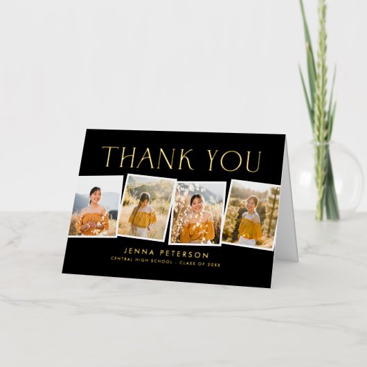 Moderne Scrapbook FOLIE Opgevouwen Foto Dank u kaa Folie Wenskaart (Voorkant)