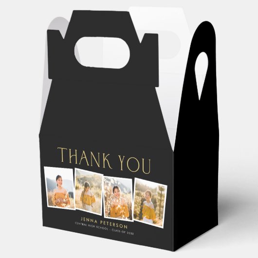 Moderne Scrapbook Graduation Party Favoriet Box Bedankdoosjes (Geopend)